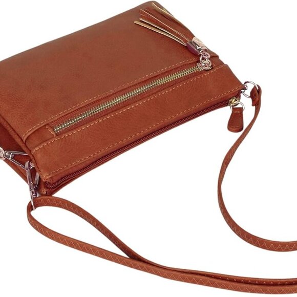 Women's Lightweight Multi Compartment Wristlet Clutch Wallet Crossbody Bag - Picture 3 of 5